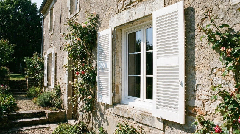 Volets persiennes métalliques repliables